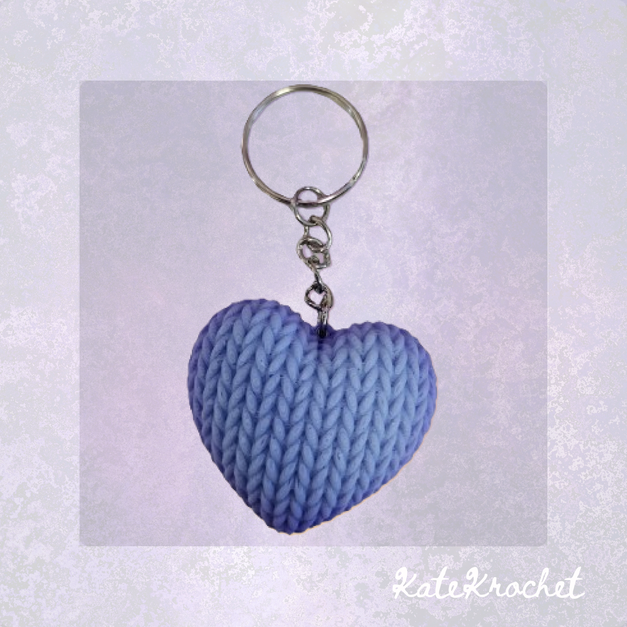 Knitted Heart Keychain