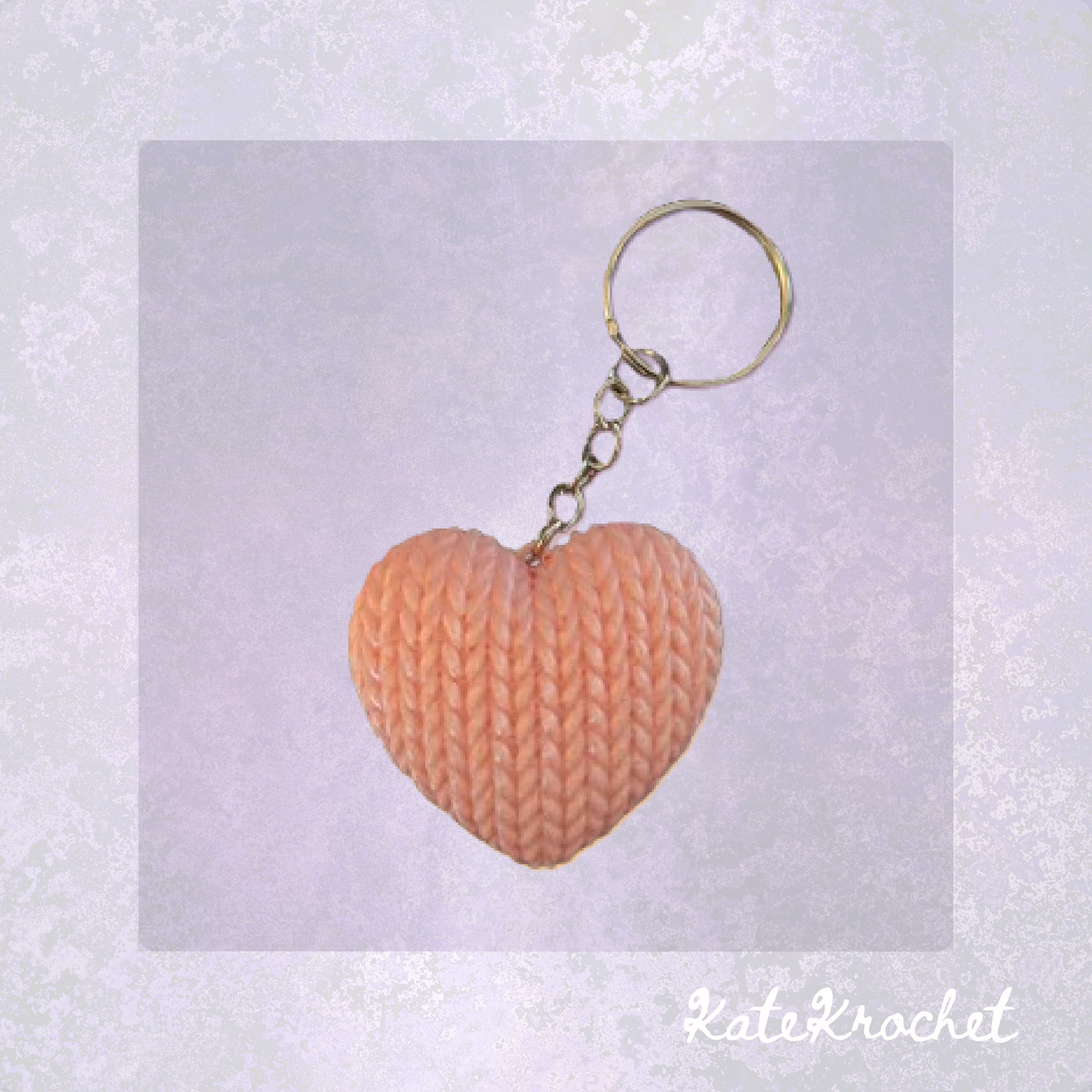 Knitted Heart Keychain