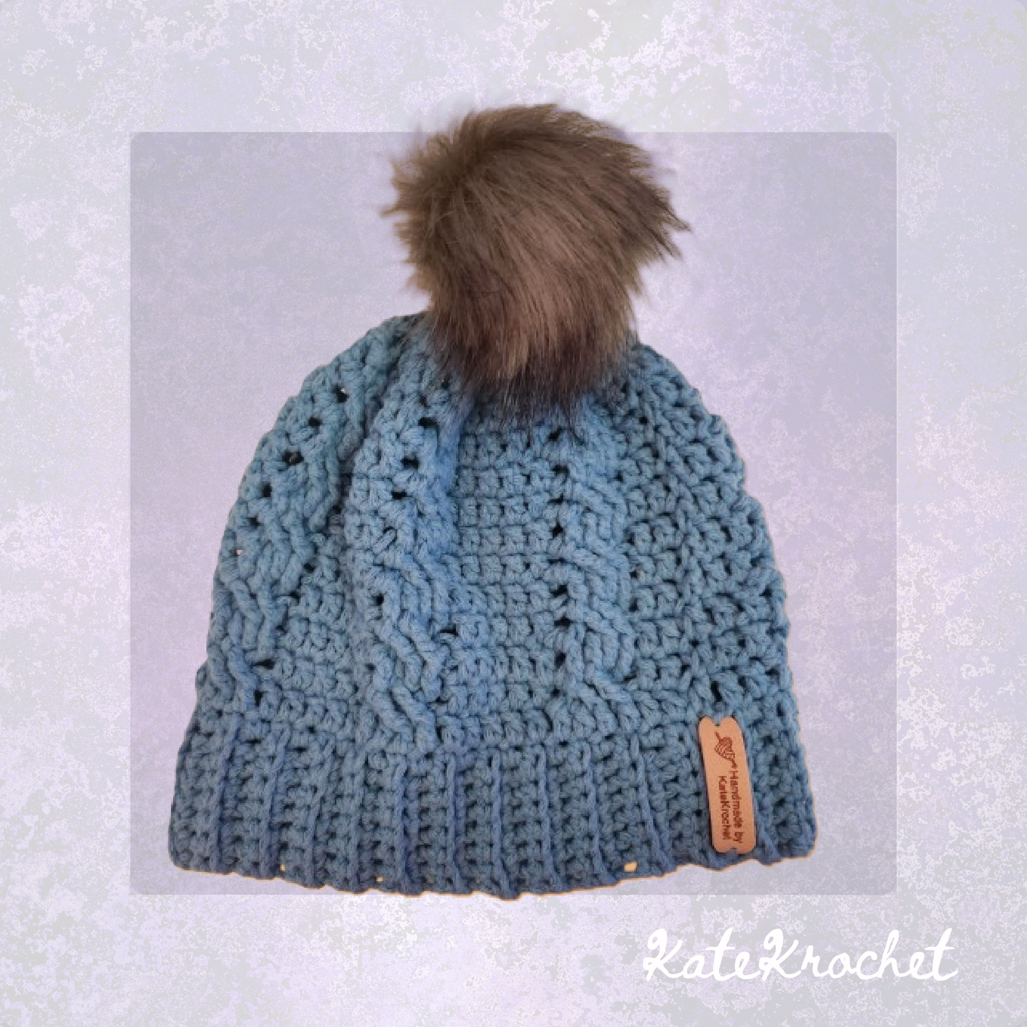 Crochet Beanie with Removeable Faux Fur PomPom