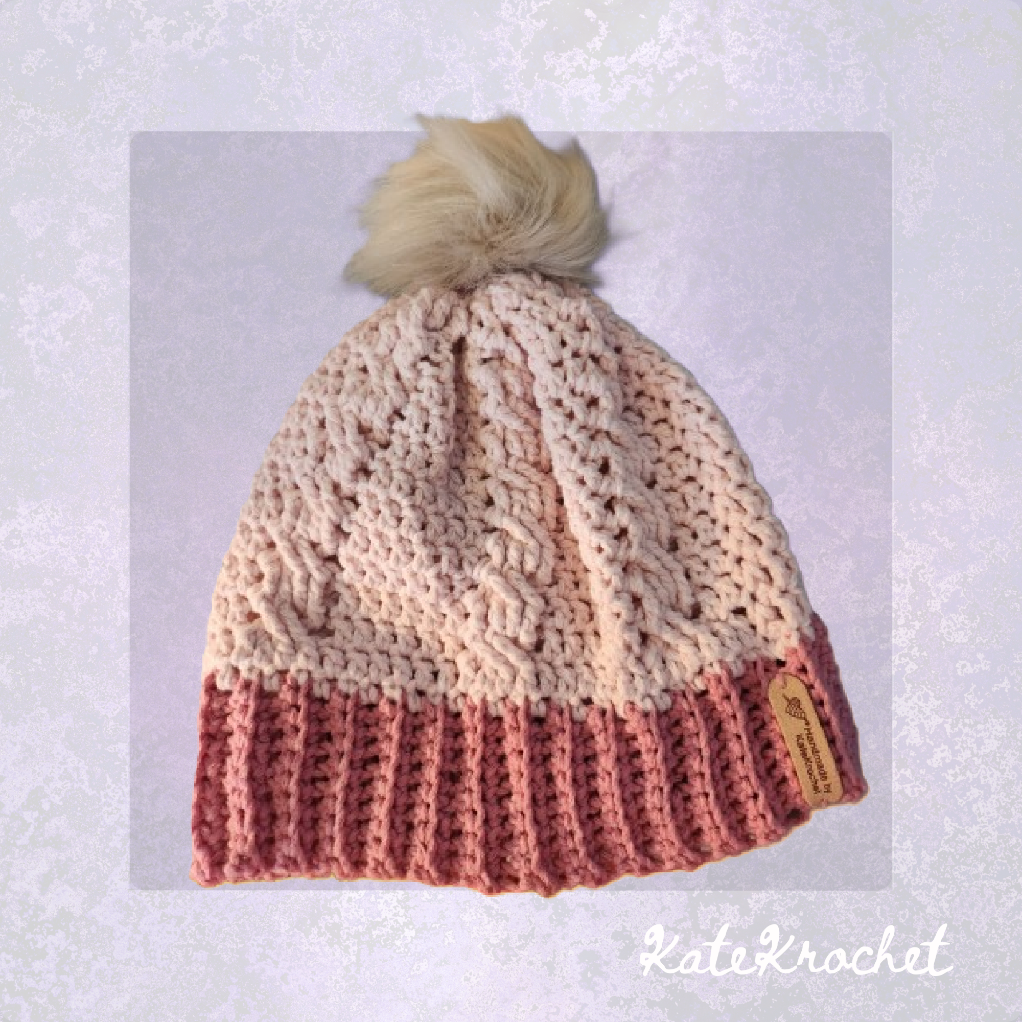 Crochet Beanie with Removeable Faux Fur PomPom