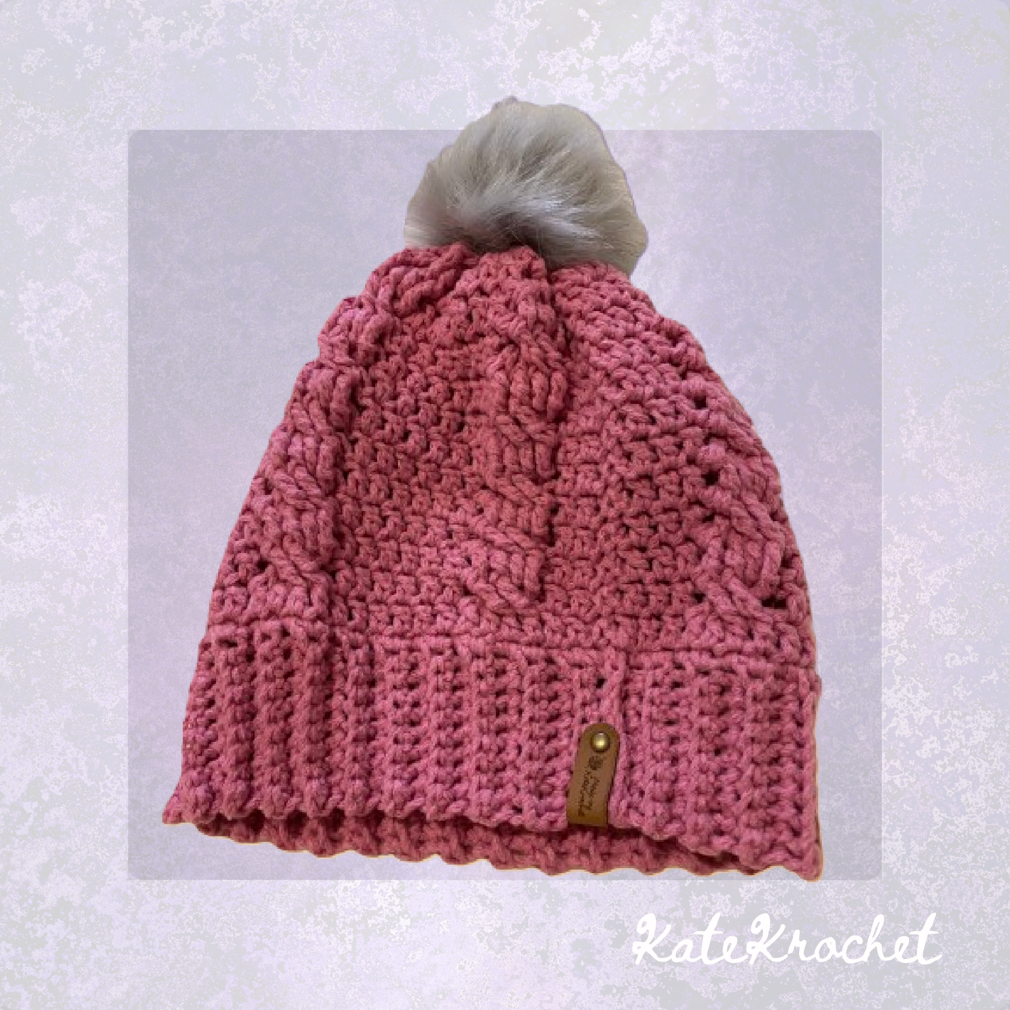Crochet Beanie with Removeable Faux Fur PomPom