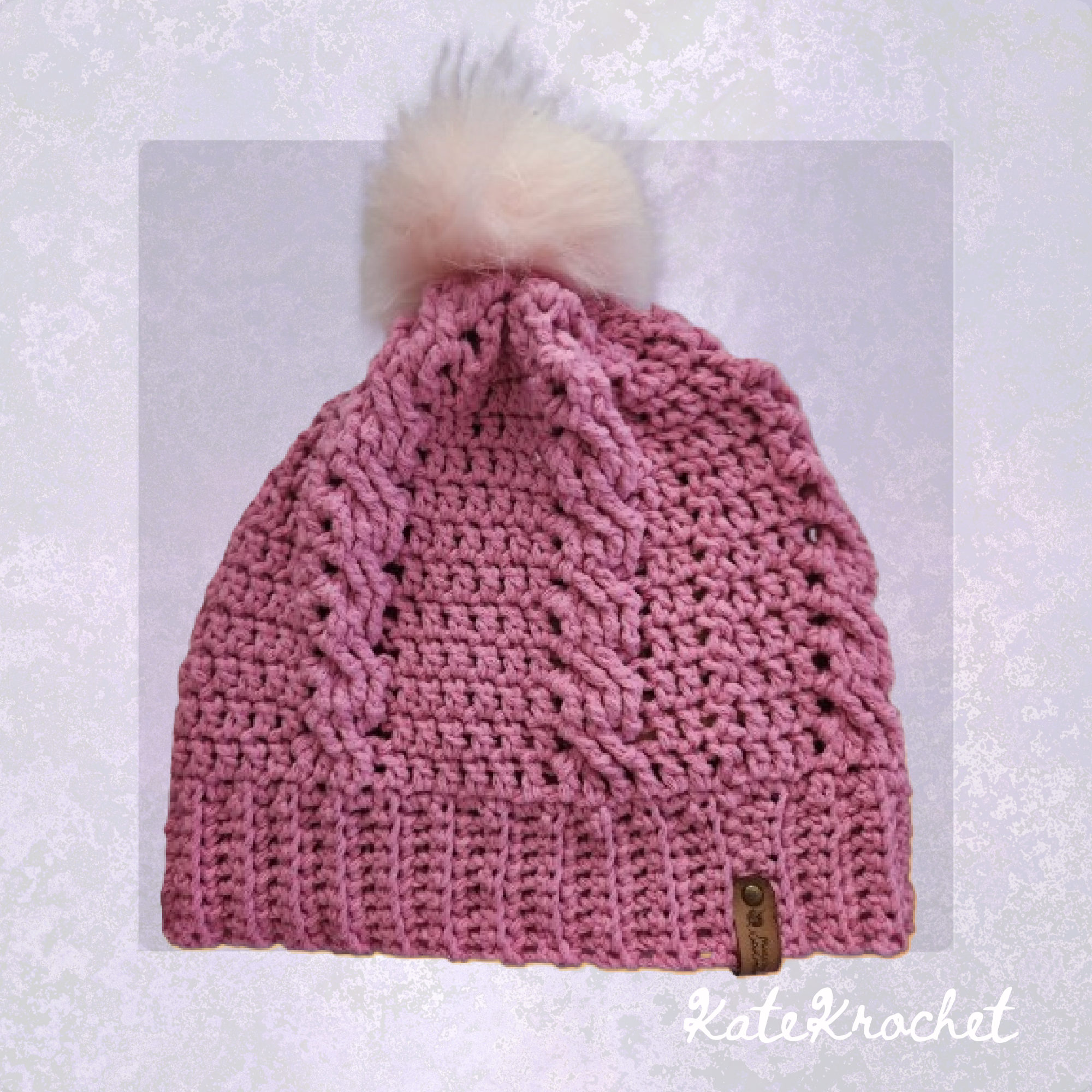 Crochet Beanie with Removeable Faux Fur PomPom