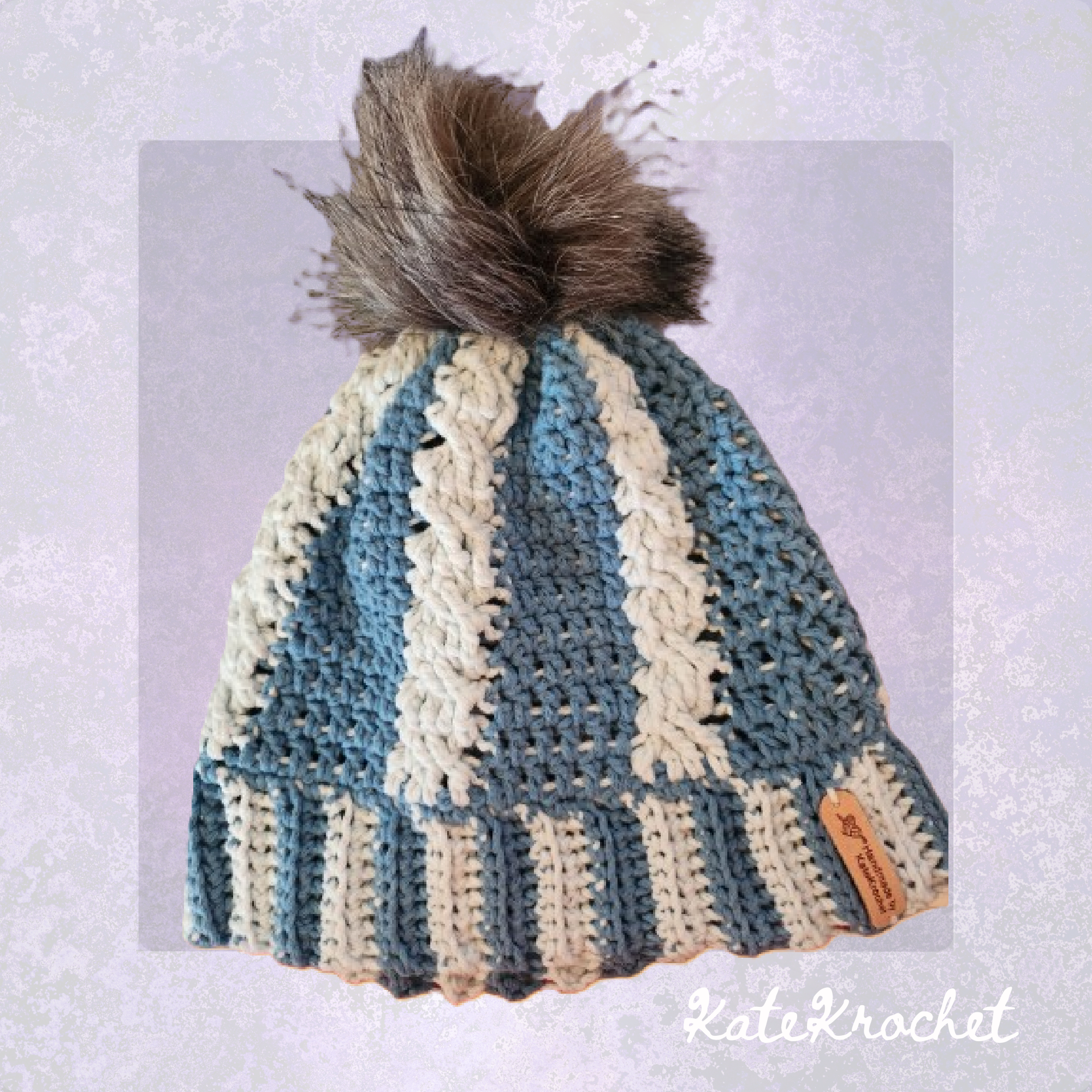 Crochet Beanie with Removeable Faux Fur PomPom