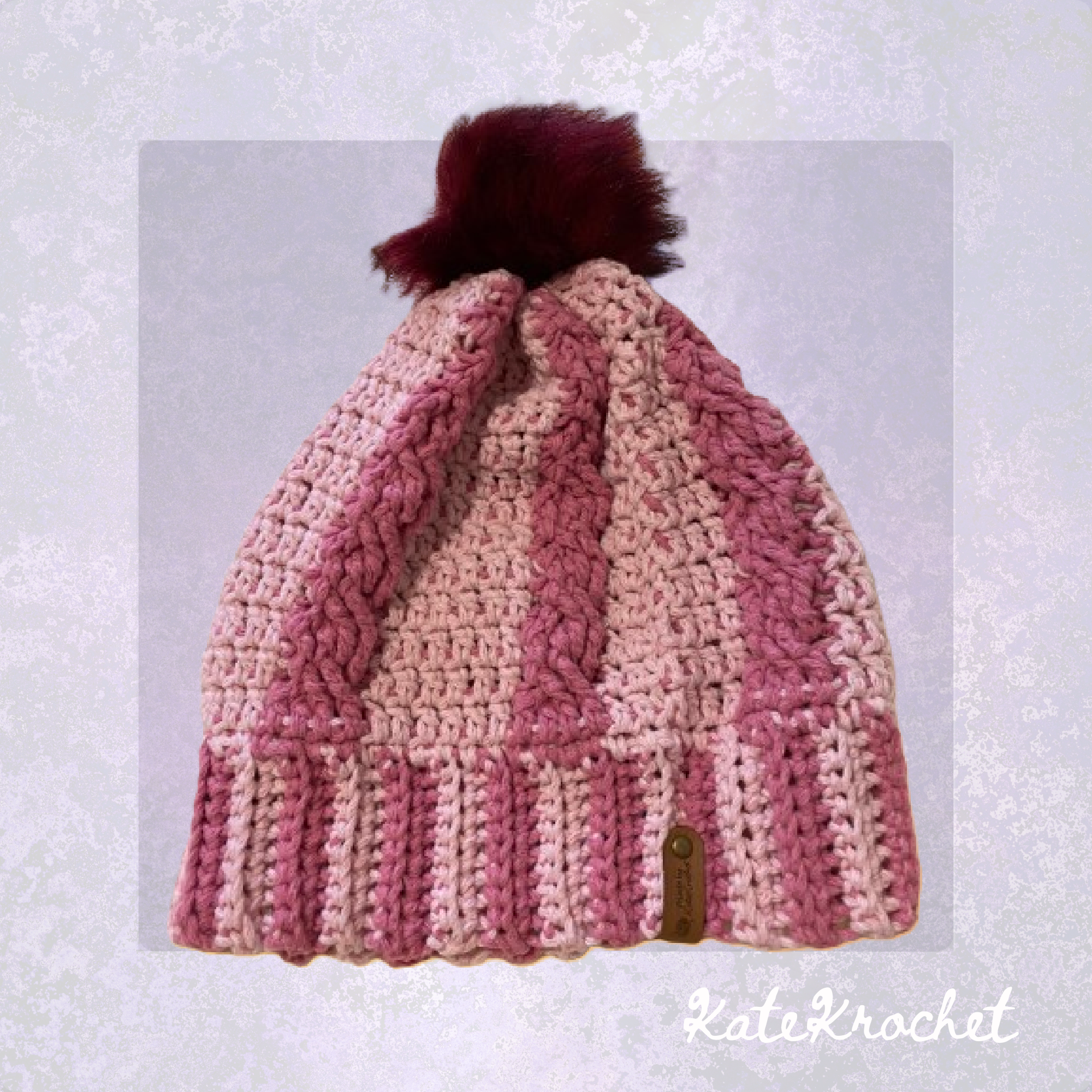 Crochet Beanie with Removeable Faux Fur PomPom