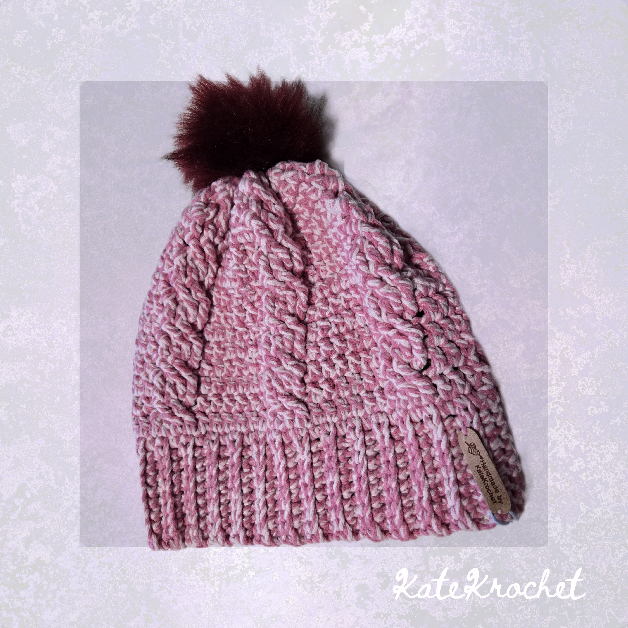 Crochet Beanie with Removeable Faux Fur PomPom