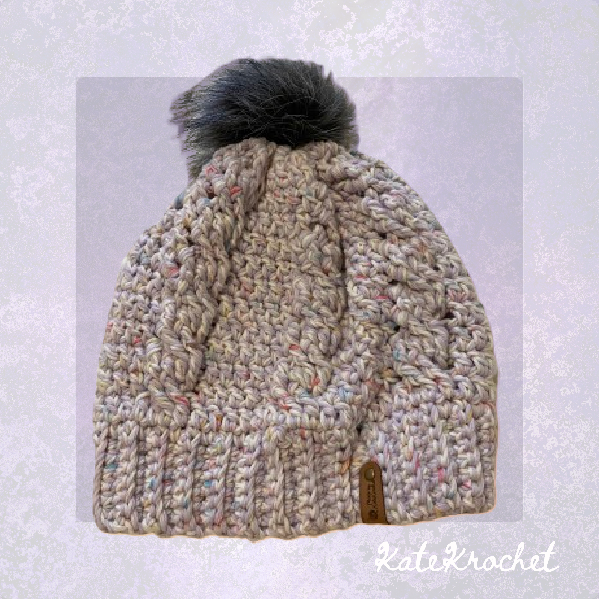 Crochet Beanie with Removeable Faux Fur PomPom