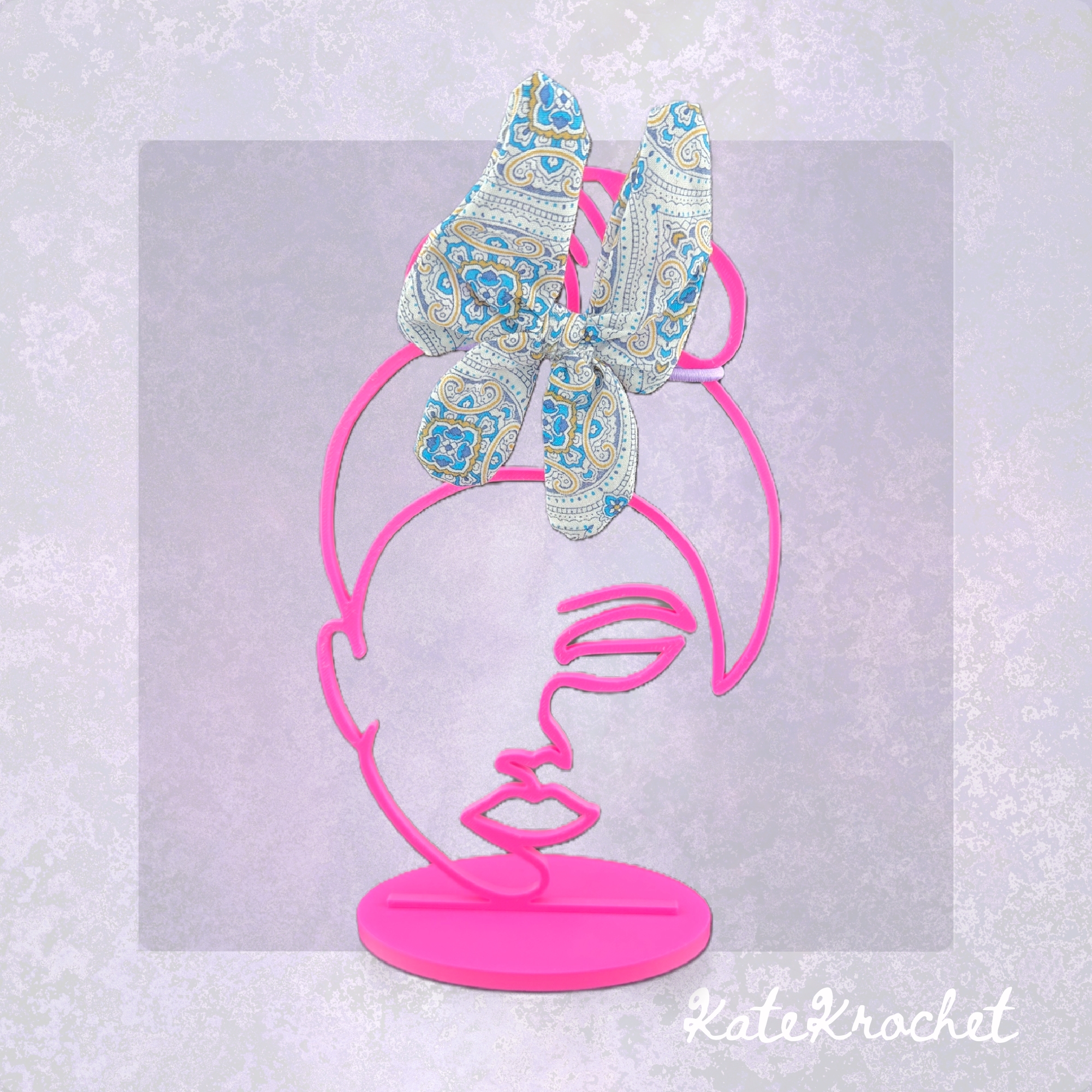 Handmade Boho Blue Fabric Butterfly Hair Tie by KateKrochet