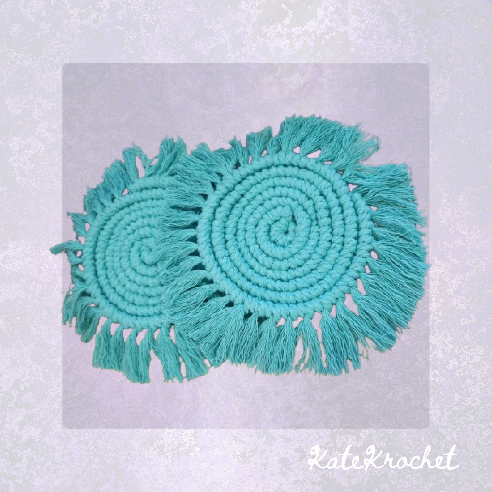 Boho Macrame Coasters - 2 Pack