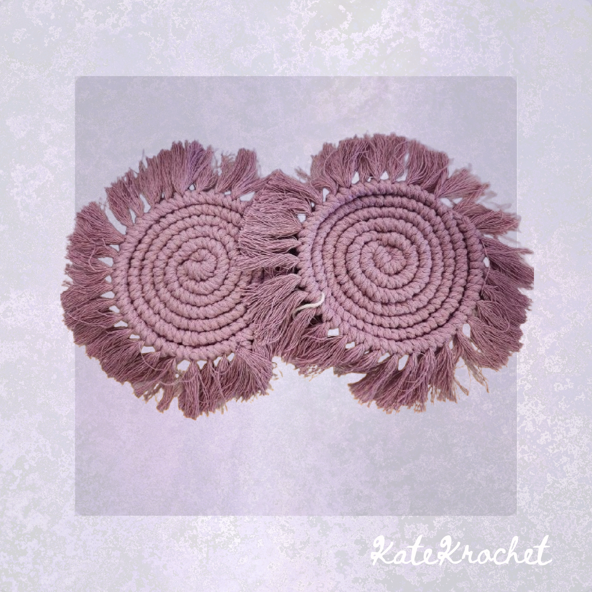 Boho Macrame Coasters - 2 Pack