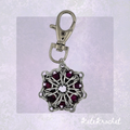 Chainmaille Captured Beads Flower Pendant Keychain