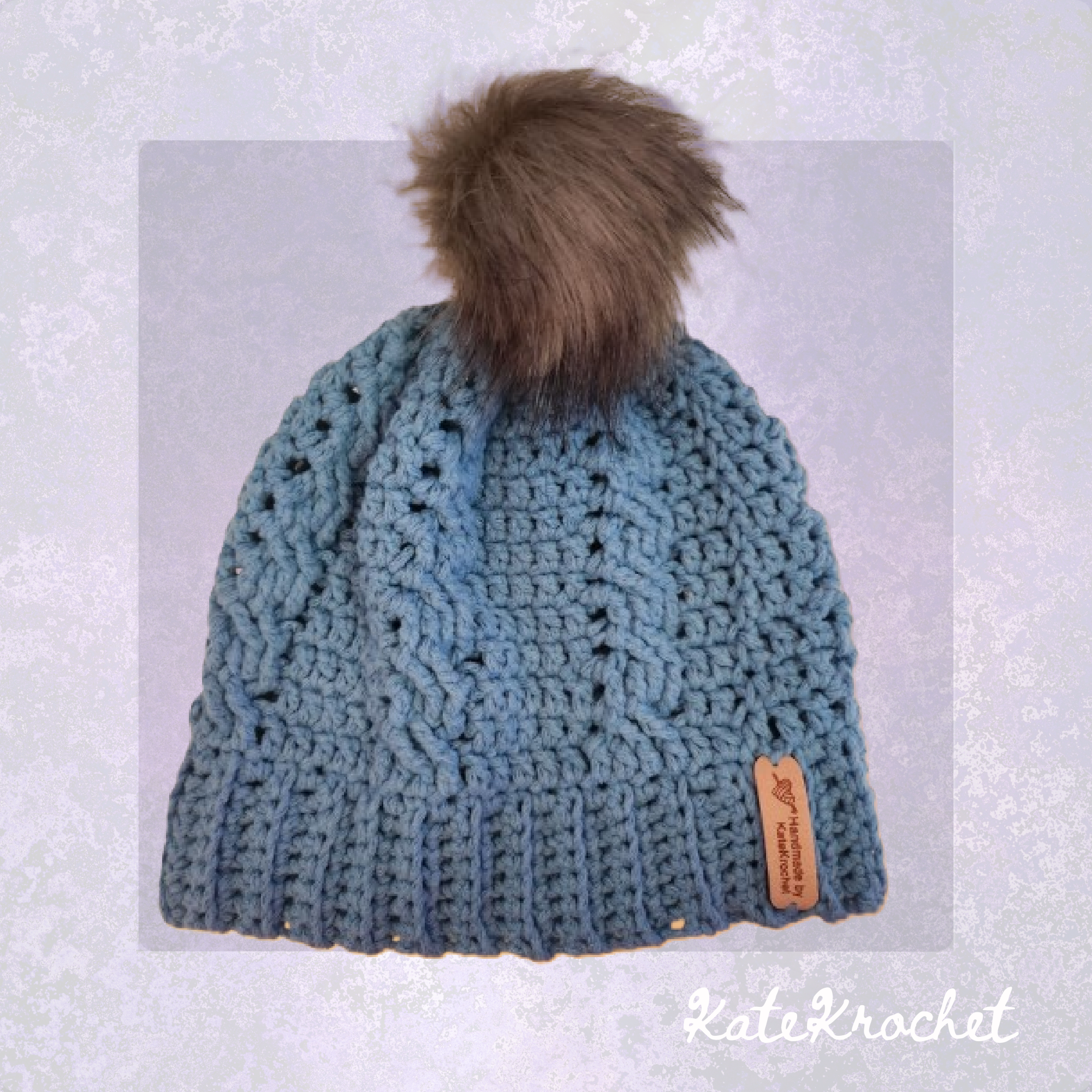 Crochet Beanie with Removeable Faux Fur PomPom