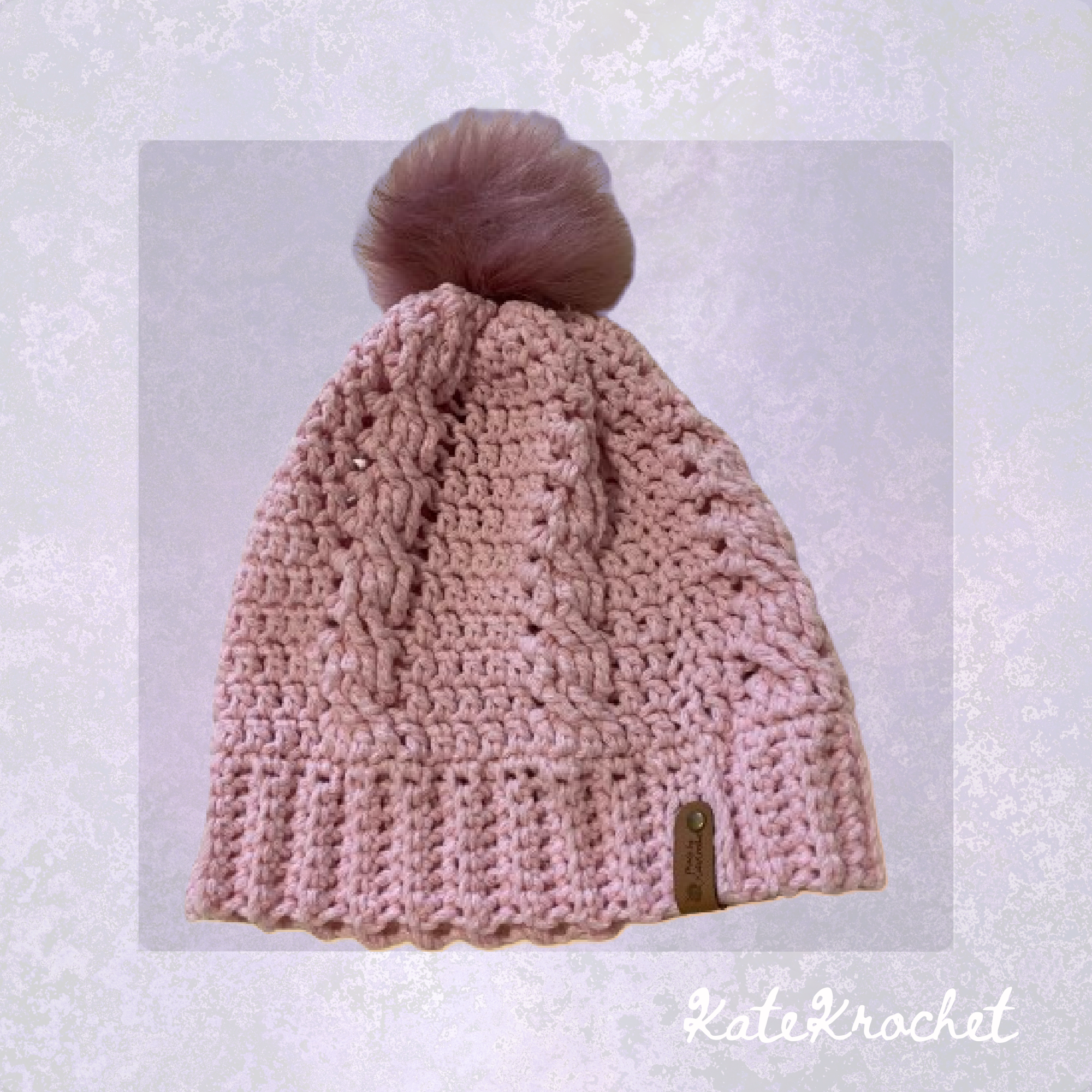 Crochet Beanie with Removeable Faux Fur PomPom