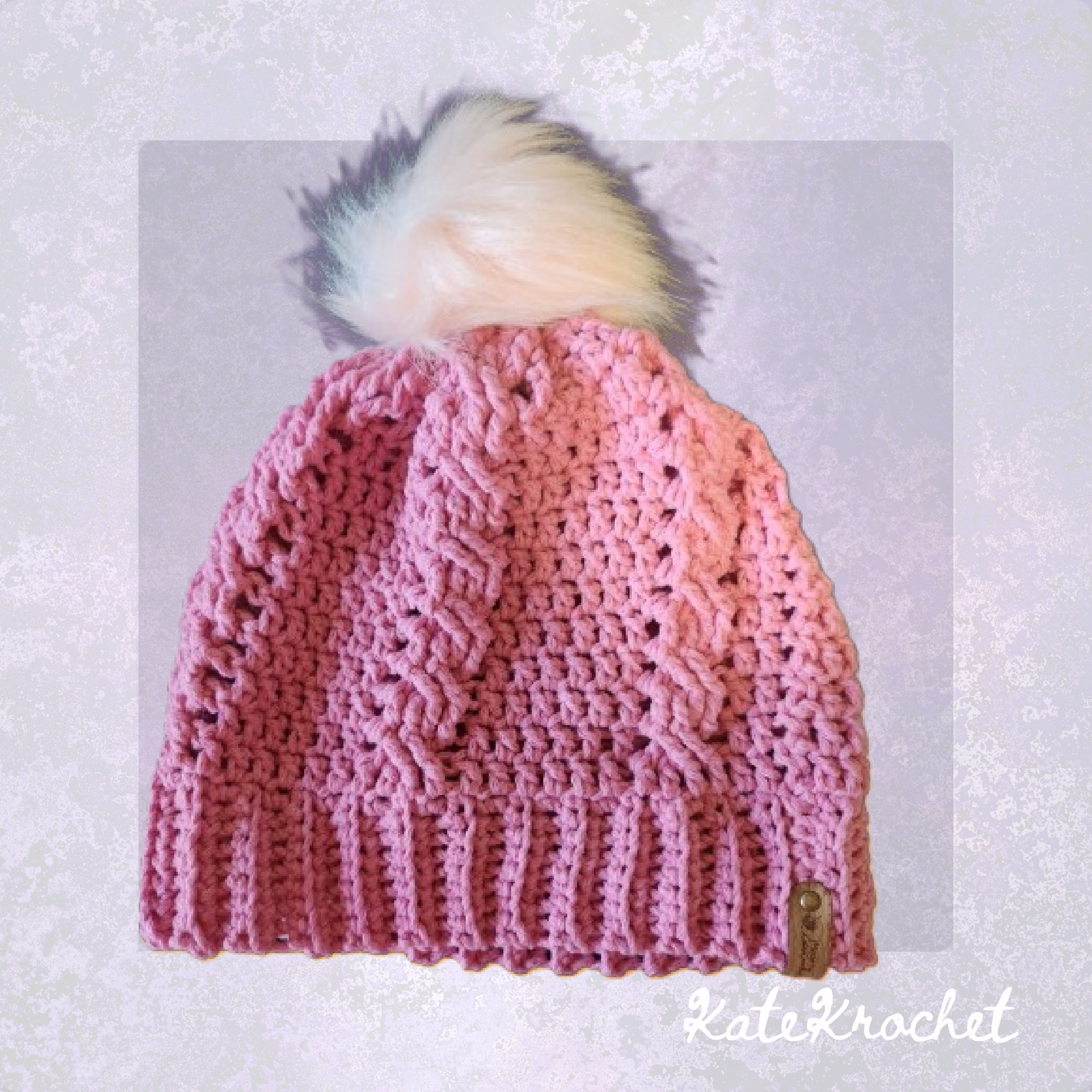 Crochet Beanie with Removeable Faux Fur PomPom