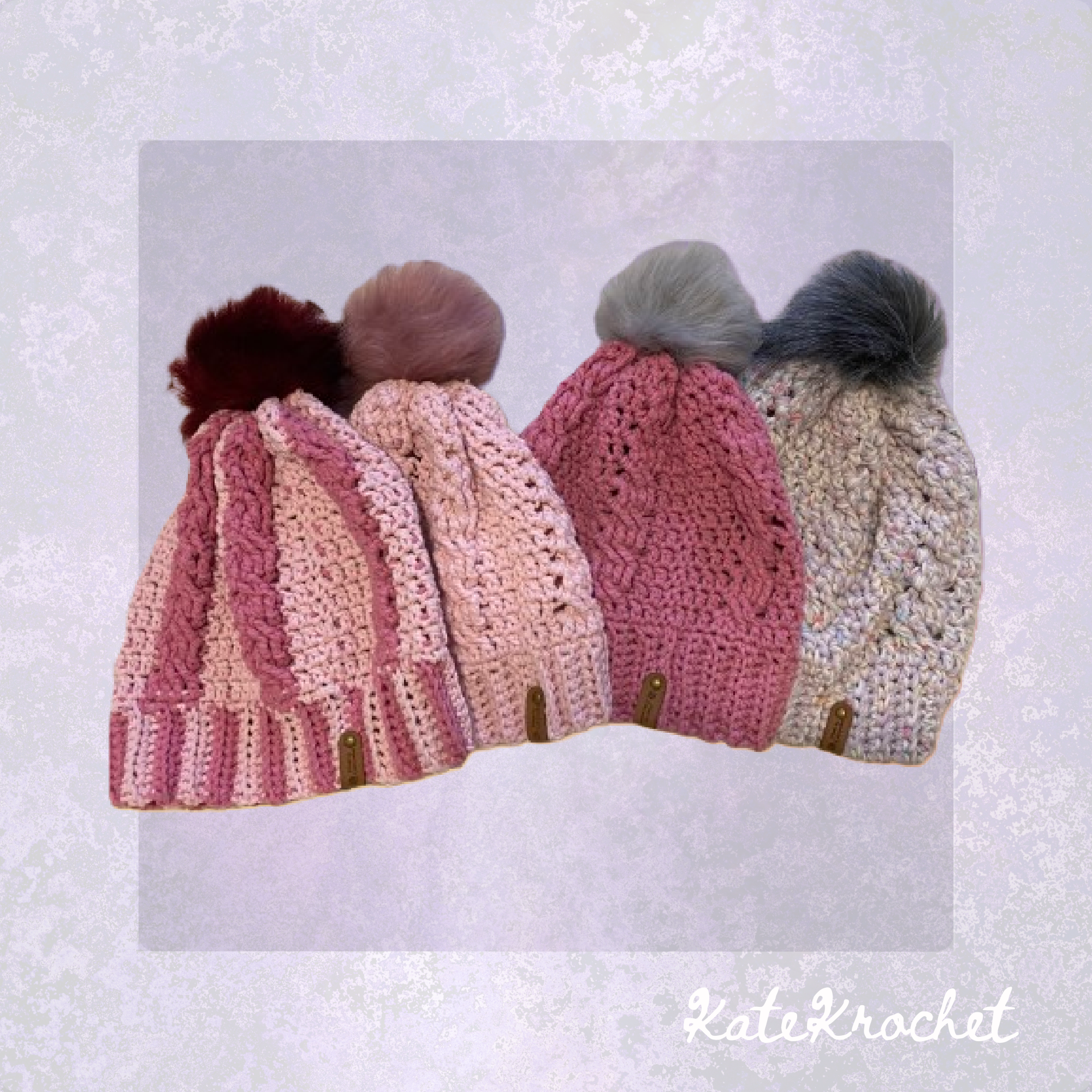 Crochet Beanie with Removeable Faux Fur PomPom