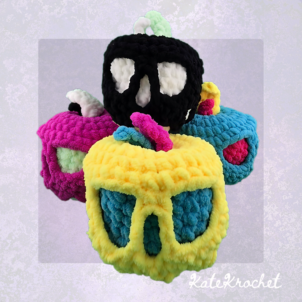 Crocheted Poison Apples – Handmade Halloween Decor