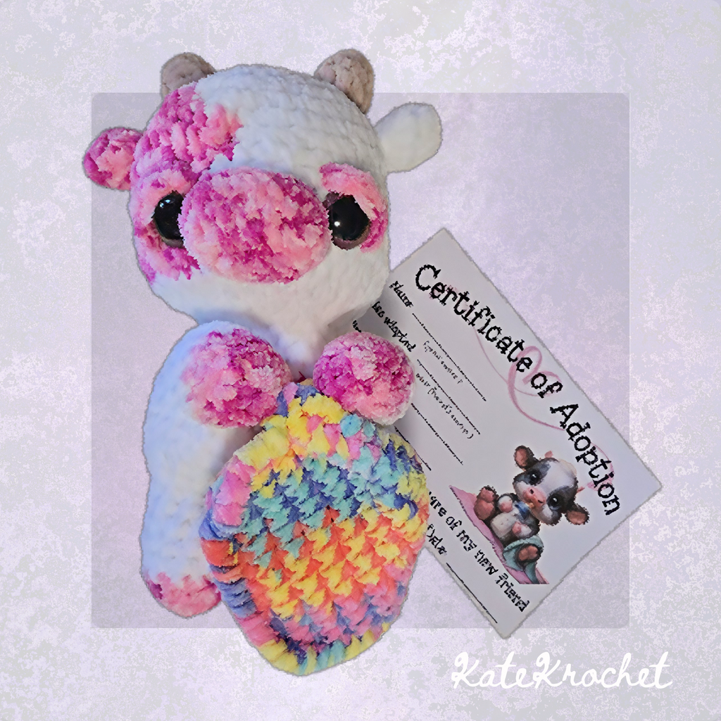 Sleepy Cow Plushie with Adoption Certificate