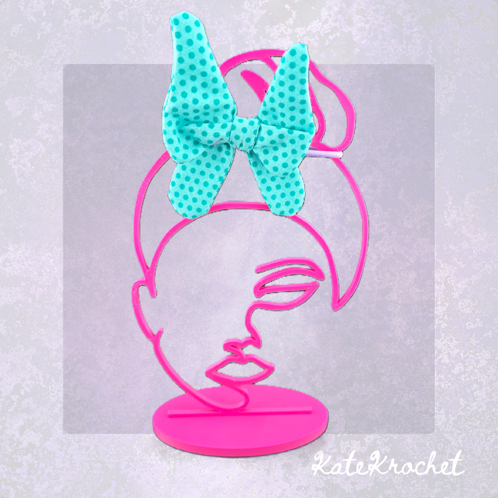 Handmade Green Polka Dot Fabric Hair Tie by KateKrochet
