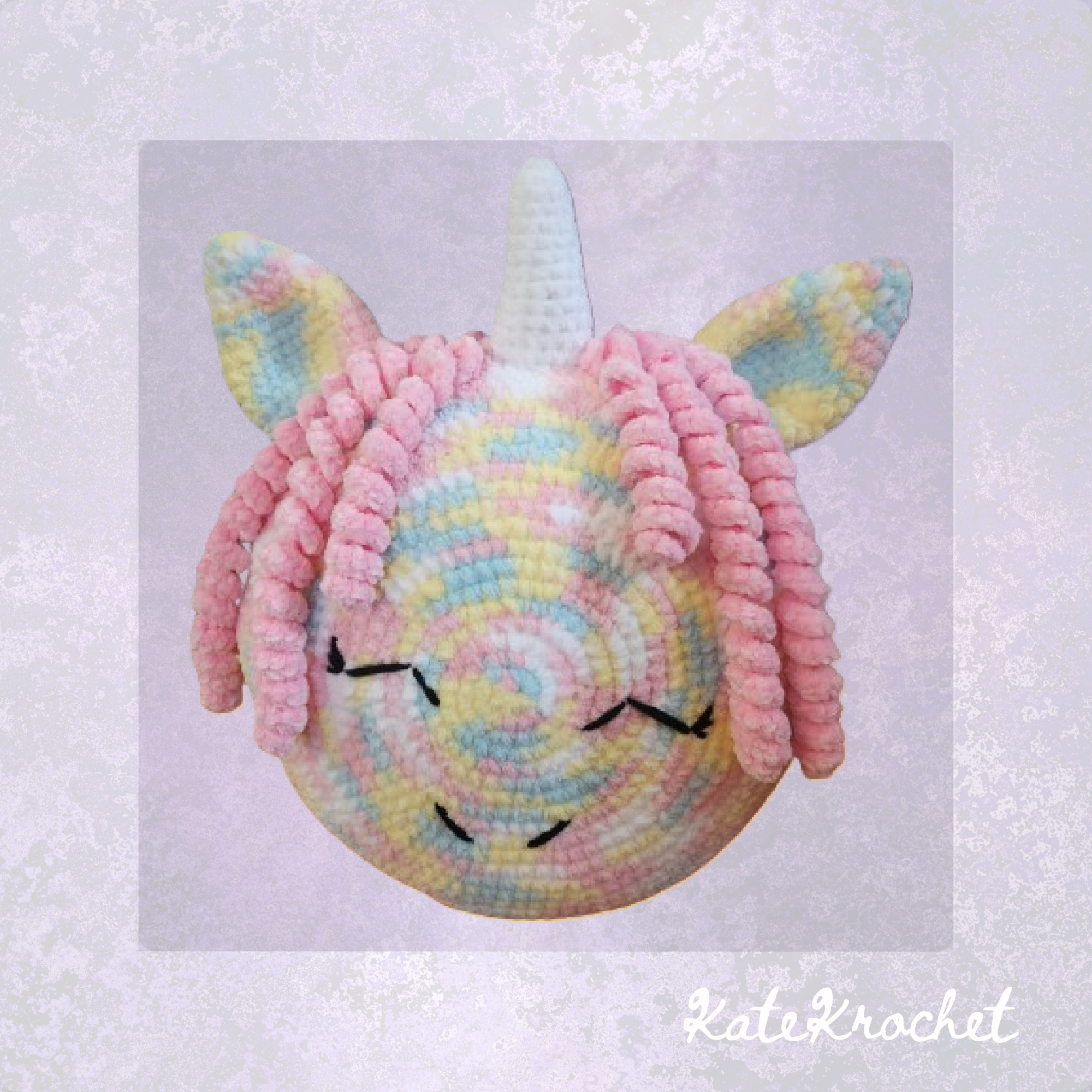 Crocheted Unicorn Pillow