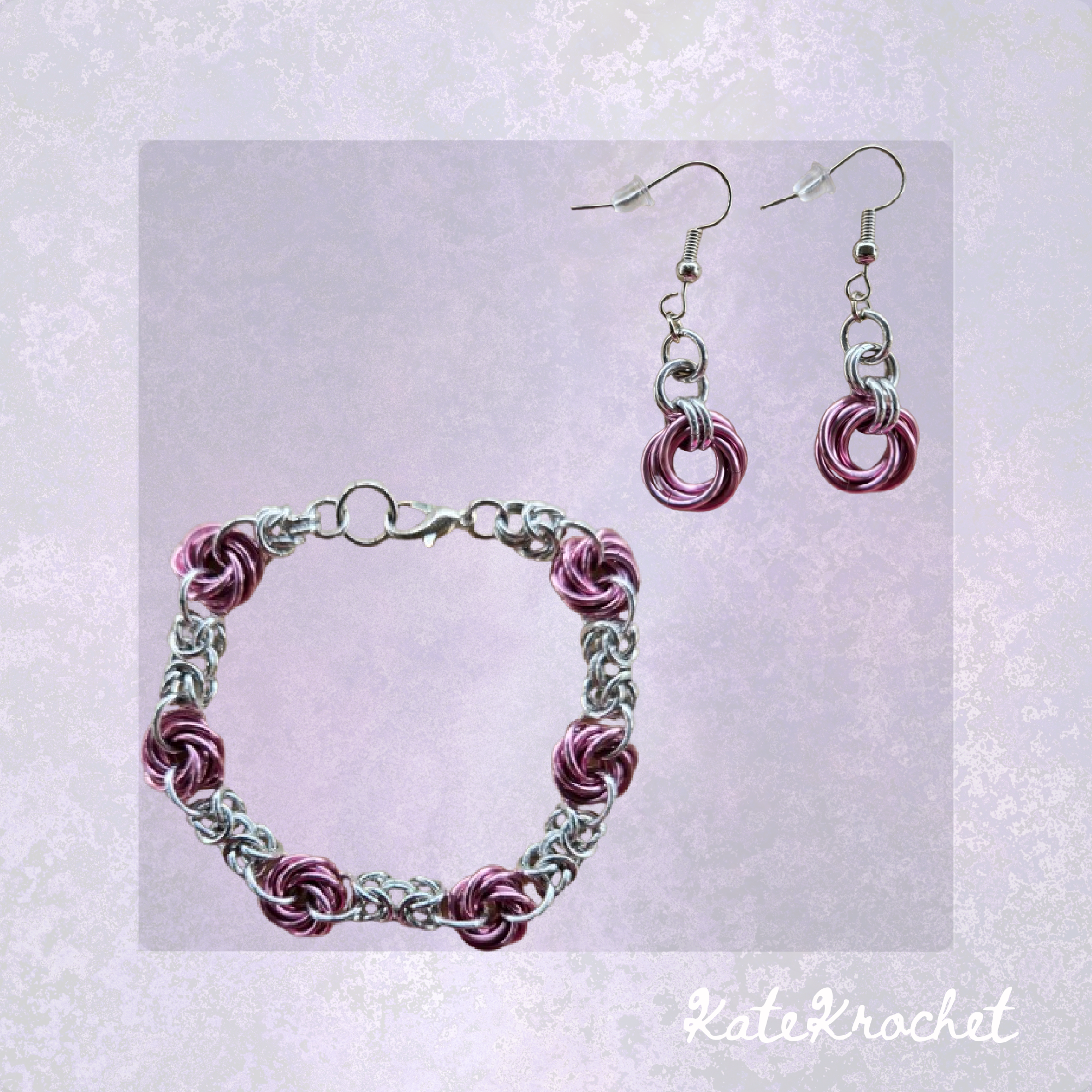 Mobius Flower Bracelet and Earrings Set