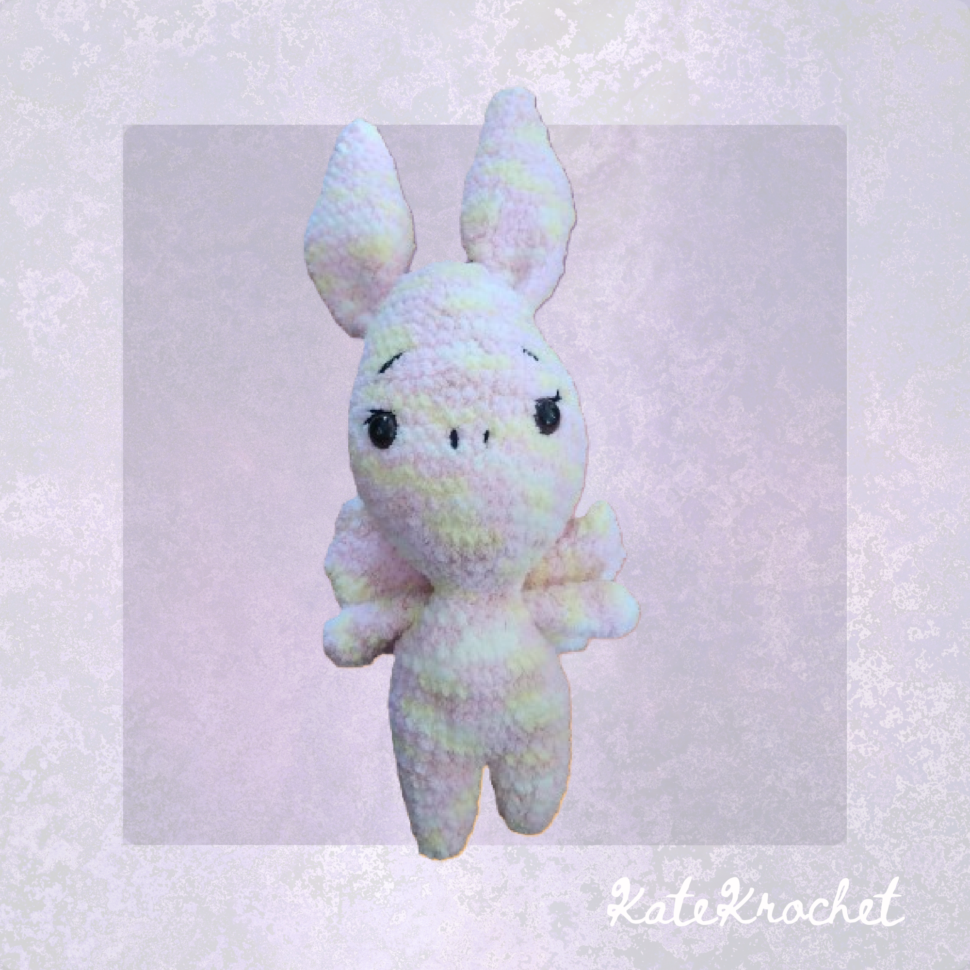 Nox the Bat Soft Crochet Plush (Peaches & Cream)