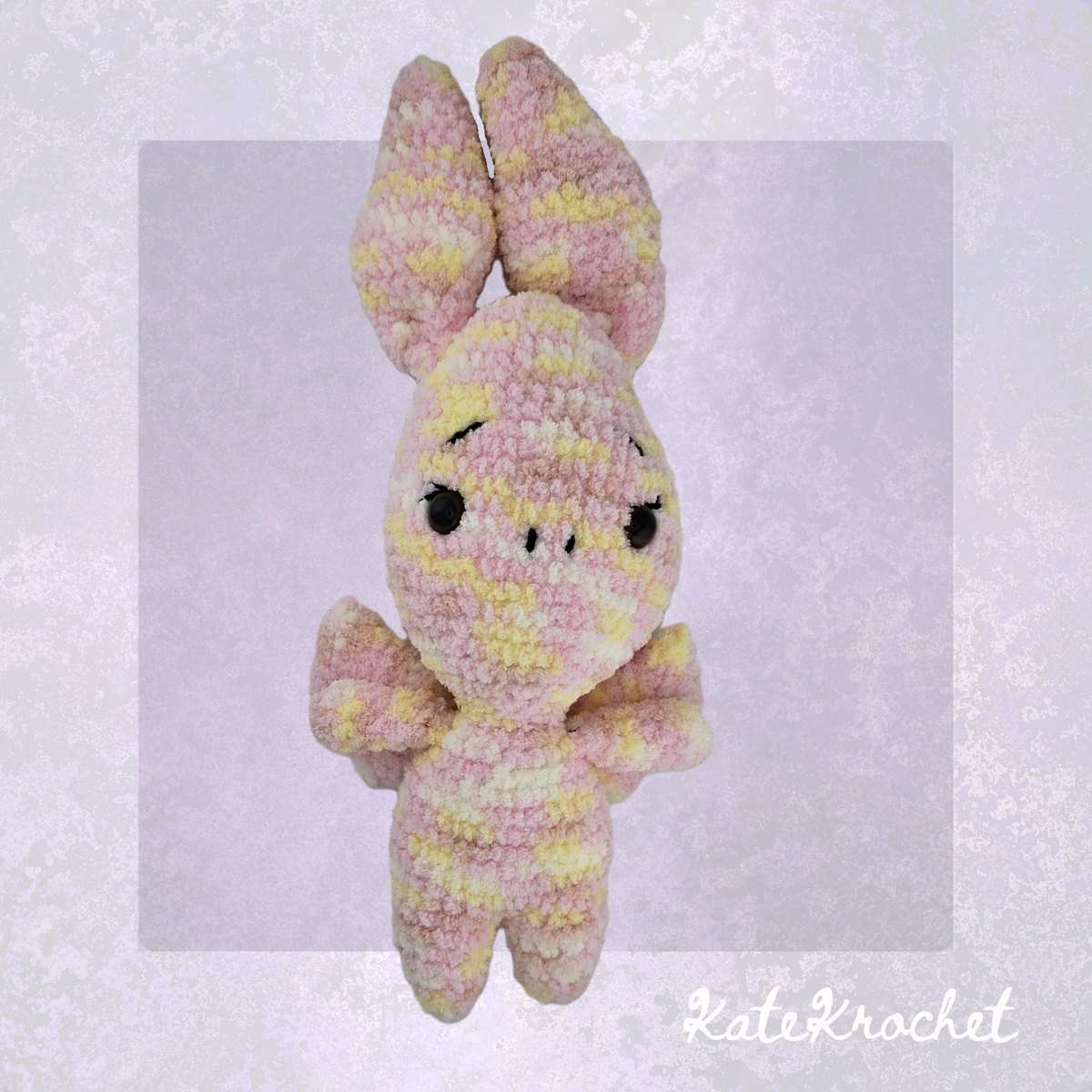 Nox the Bat Soft Crochet Plush (Peaches & Cream)