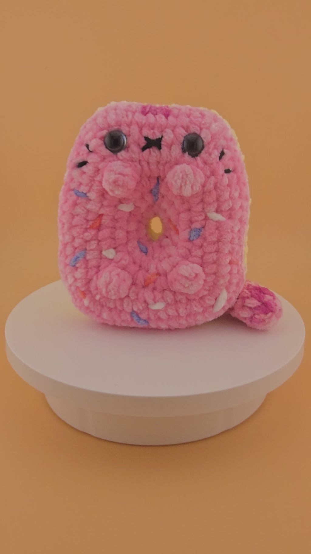 Crocheted Donut Kitty Plush
